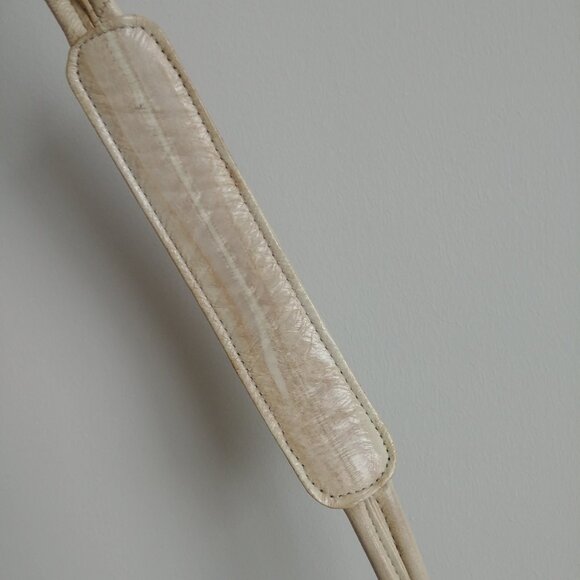 Vintage genuine eel skin cream ivory gold shoulder bag purse - Picture 5 of 16